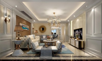 现代简欧客餐厅3D模型下载